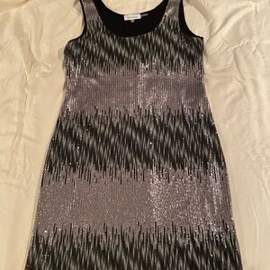 Stylish party dress in different shades of sequence